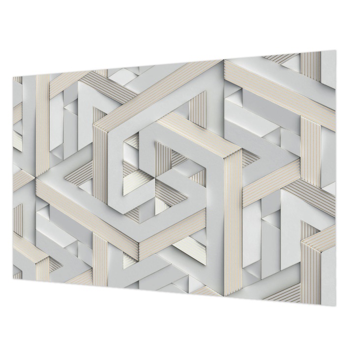 Tapéta Falra, Wallfluent, Illuzórikus formák, Fehér, 104 x 70 cm, Vlies, Öko, 010100060020000033993