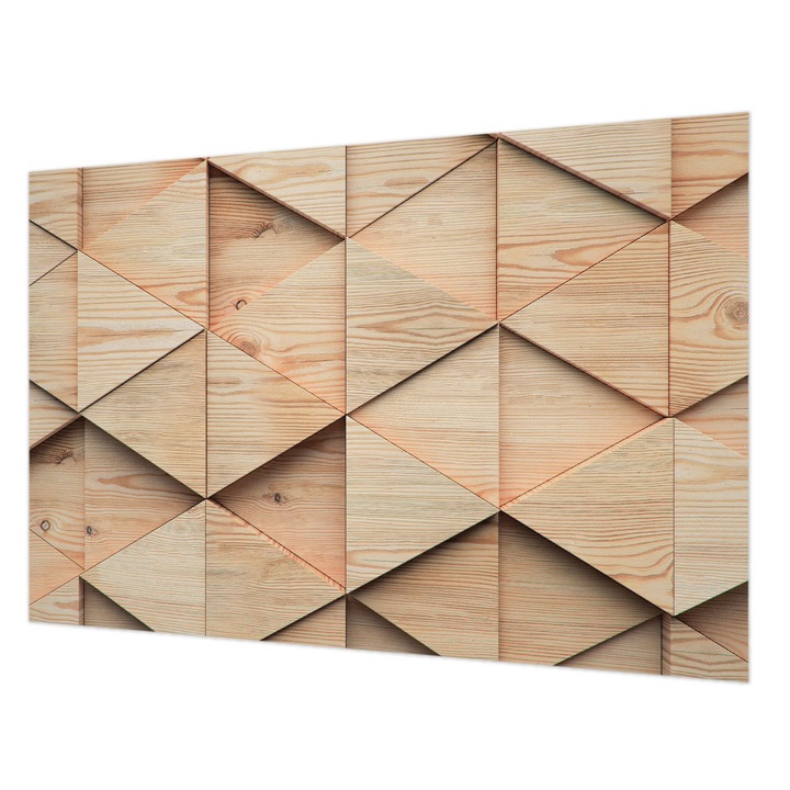 Tapéta Falra, Wallfluent, Fa mozaik, Bézs, 104 x 70 cm, Vlies, Modern Tapétatekercs, 010100060020000056574