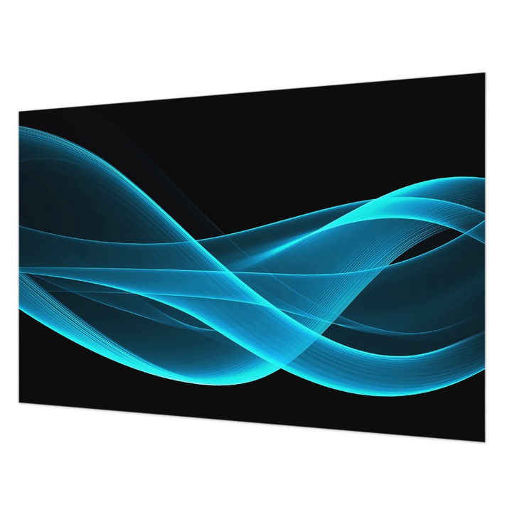 Tapéta Vlies Fali Dekoráció, Wallfluent, Szembetűnő hullámok, Fekete, 104 x 70 cm, Nem Szőtt, Modern Belsőépítészeti Dekoráció, 010100060020000274335