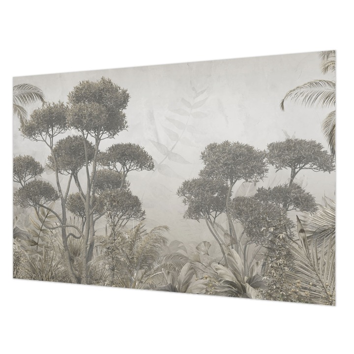 Tapéta Falra, Wallfluent, Trópusi dzsungel, Fehér, 104 x 70 cm, Nem Szőtt, Modern Dizájn, 010100060020000282669