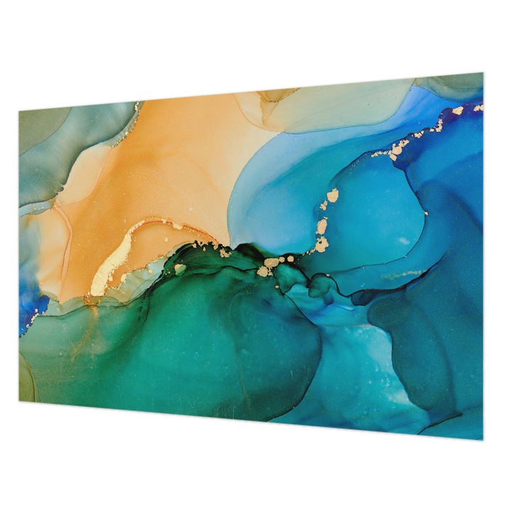 Fotótapéta Falra, Wallfluent, Színes hullámok, Kék, 104 x 70 cm, Vlies, Fali Dekoráció, 010100060020000282743