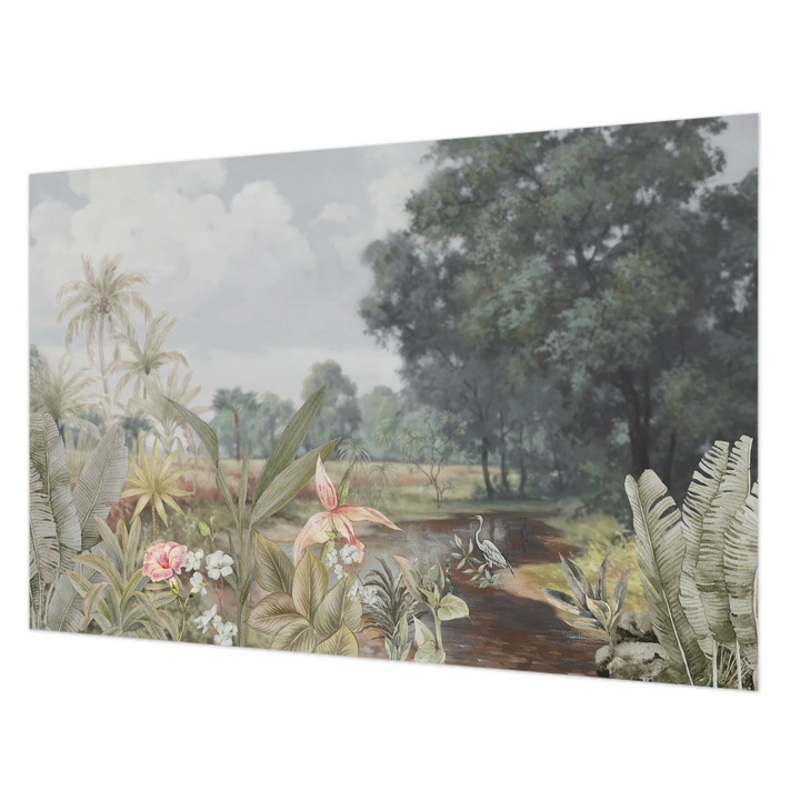 Tapéta Vlies Fali Dekoráció, Wallfluent, Egzotikus táj, Szürke, 104 x 70 cm, Nem Szőtt, Stílusos, 010100060020000282765