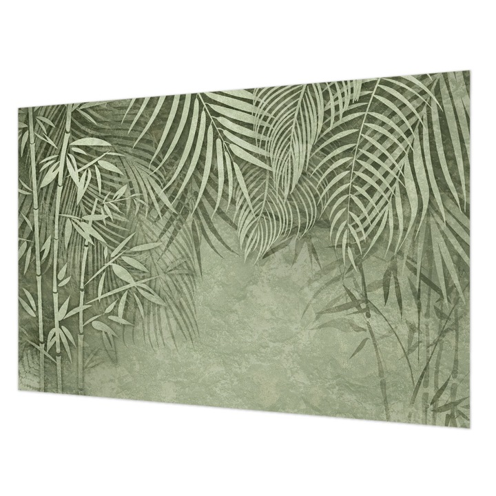 Tapéta Vlies Fali Dekoráció, Wallfluent, Bambuszparadicsom, Zöld, 104 x 70 cm, Nem Szőtt, Modern Tapétatekercs, 010100060020000282779