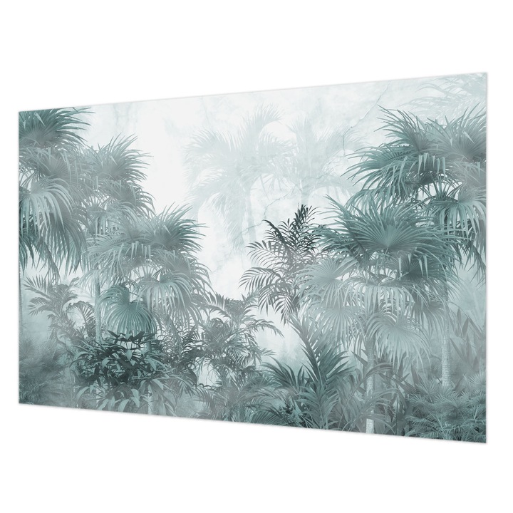 Tapéta Vlies Fali Dekoráció, Wallfluent, Egzotikus zöld, Kék, 104 x 70 cm, Nem Szőtt, Erős Ragasztó, 010100060020000282778