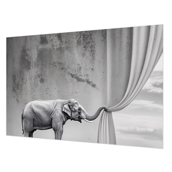 Fotótapéta Falra, Wallfluent, Szürrealista elefánt, Szürke, 104 x 70 cm, Vlies, Fali Dekoráció, 010100060020000284771