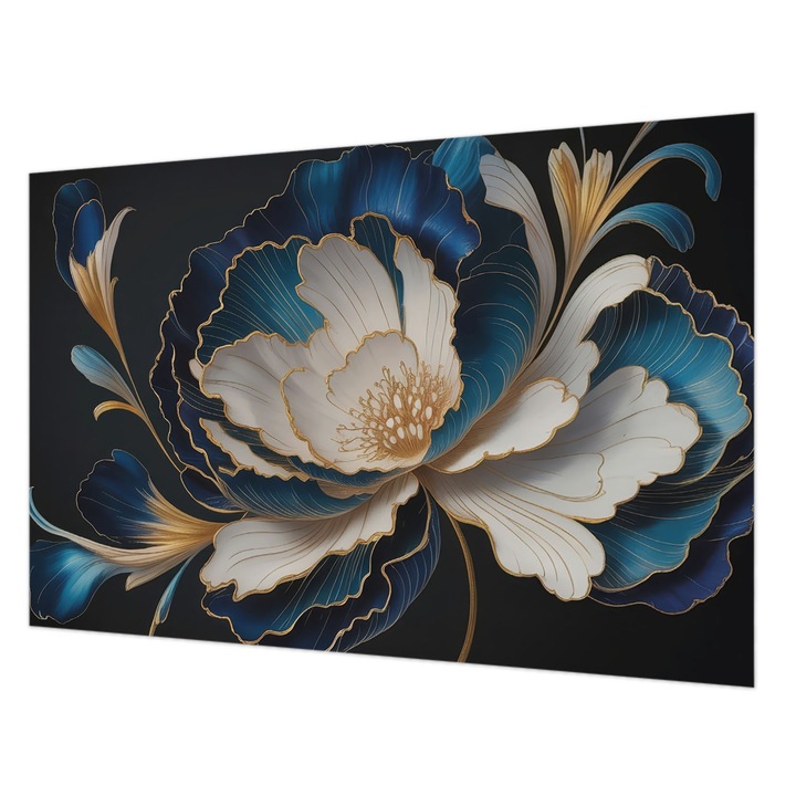 Tapéta Vlies Fali Dekoráció, Wallfluent, Virágminta, Fehér, 104 x 70 cm, Nem Szőtt, Könnyen Felszerelhető, 010100060020000284805