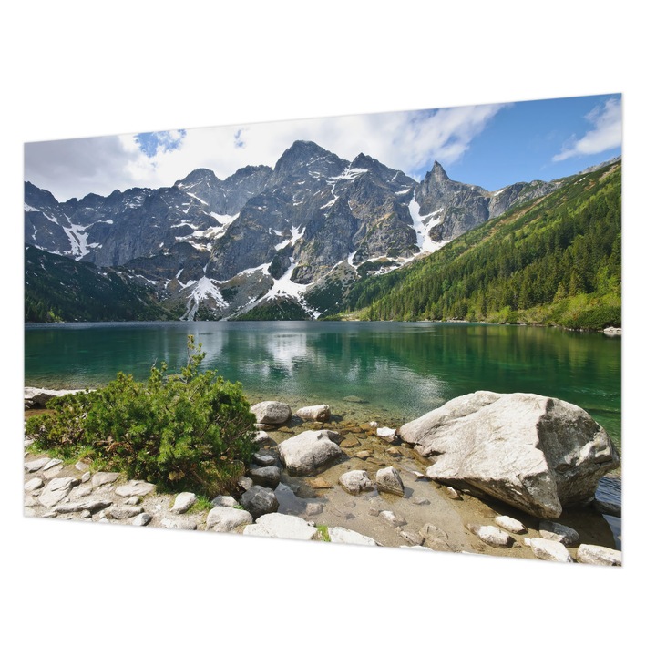 Vlies Fotótapéta De Perete, Wallfluent, Lac de munte, Verde, 104 x 70 cm, Decorativ, Pentru Dormitor, Bucatarie, 010100060020000001044
