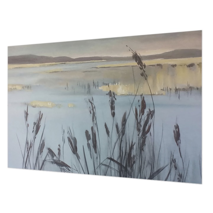 Tapéta Falra, Wallfluent, Egy nyugodt tó, Szürke, 104 x 70 cm, Vlies, Stílusos, 010100060020000284843