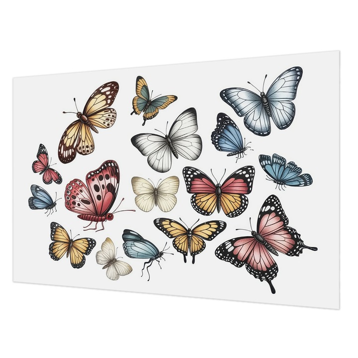 Dekor Tapéta, Wallfluent, Paradicsomlepkék, Fehér, 104 x 70 cm, Vlies, Dekoráció, 010100060020000284833