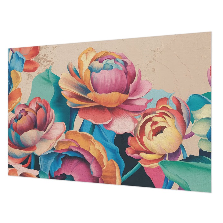 Tapéta Falra, Wallfluent, Virágos harmónia, Fekete, 104 x 70 cm, Vlies, Öko, 010100060020000284841