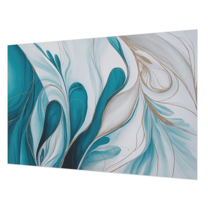 Tapéta Falra, Wallfluent, Folyadékminták, Türkiz, 104 x 70 cm, Nem Szőtt, Élénk Színek, 010100060020000284848