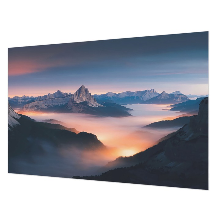 Modern Tapétatekercs De Perete, Wallfluent, Soarele care rasare, Albastru, 104 x 70 cm, Decorativ, Usor De Curatat, 010100060020000284879