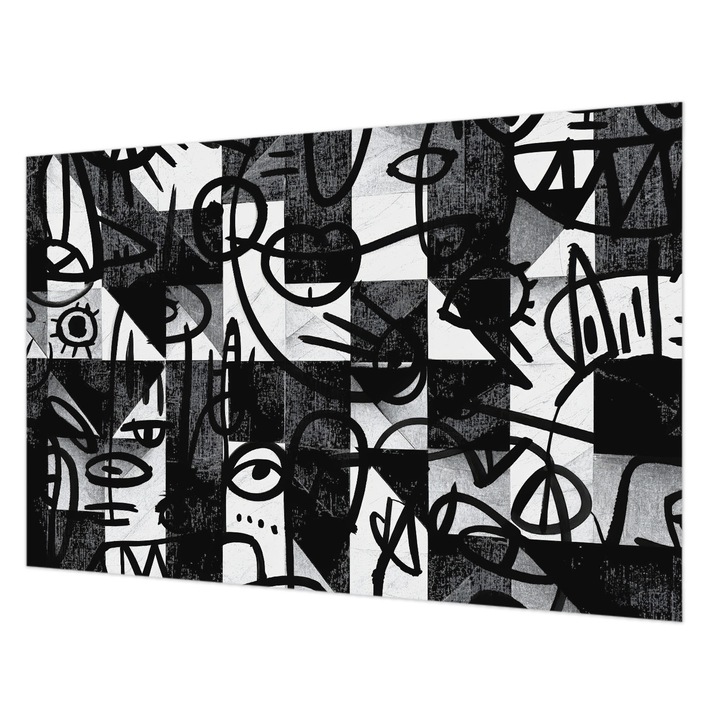 Fotótapéta Falra, Wallfluent, Káosz rajzolása, Fekete, 104 x 70 cm, Nem Szőtt, Modern Dizájn, 010100060020000284884