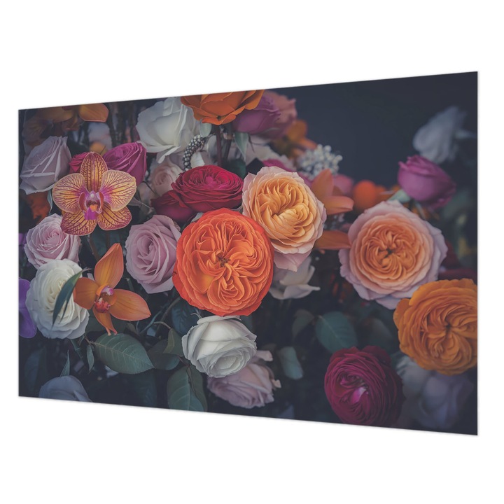 Fotótapéta Falra, Wallfluent, Színes csokor, Narancssárga, 104 x 70 cm, Vlies, Modern Belsőépítészeti Dekoráció, 010100060020000284880