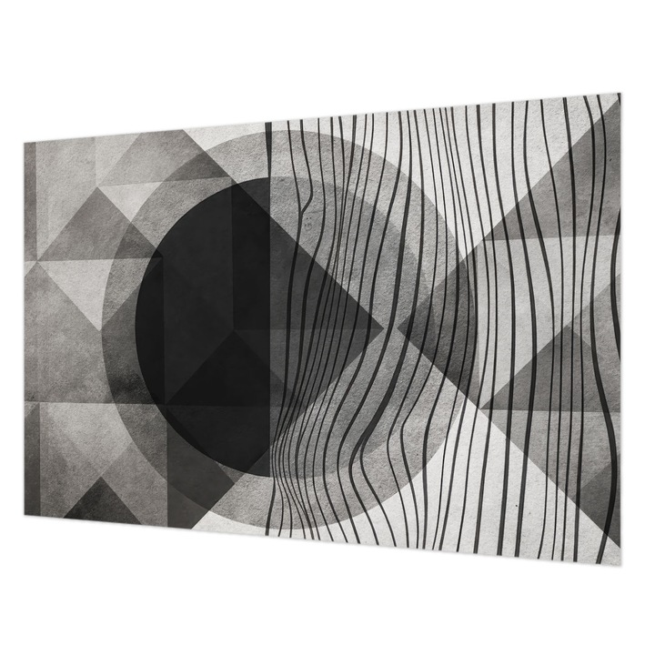 Fotótapéta Falra, Wallfluent, Absztrakt formák, Fekete és fehér, 104 x 70 cm, Vlies, Erős Ragasztó, 010100060020000284885