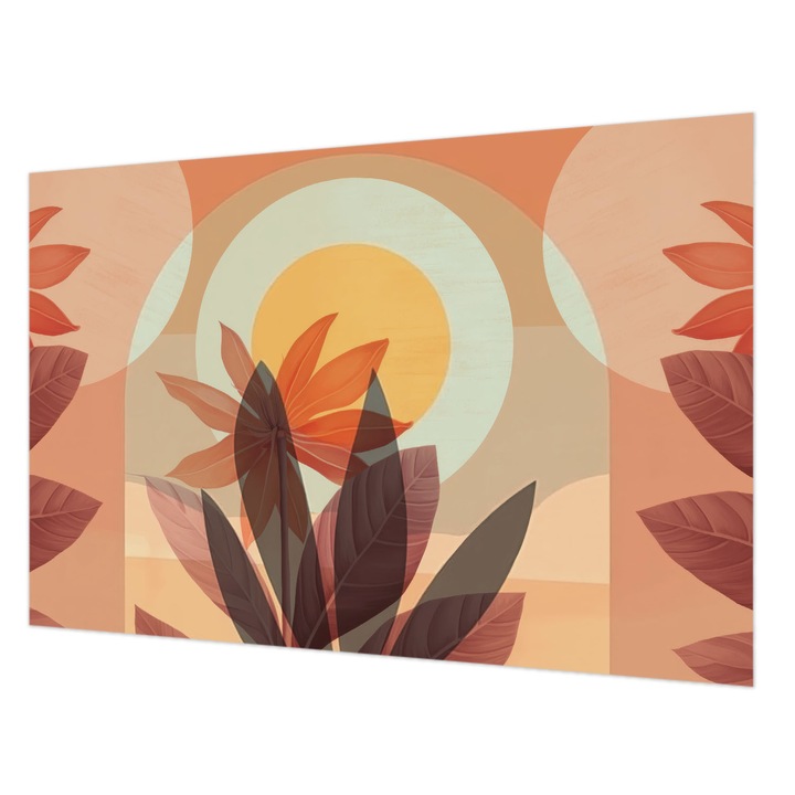 Tapéta Vlies Fali Dekoráció, Wallfluent, Virágos absztrakció, Narancssárga, 104 x 70 cm, Nem Szőtt, Öko, 010100060020000284928