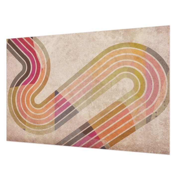 Tapéta Vlies Fali Dekoráció, Wallfluent, Geometriai vonalak, Bézs, 104 x 70 cm, Nem Szőtt, Modern Belsőépítészeti Dekoráció, 010100060020000284935