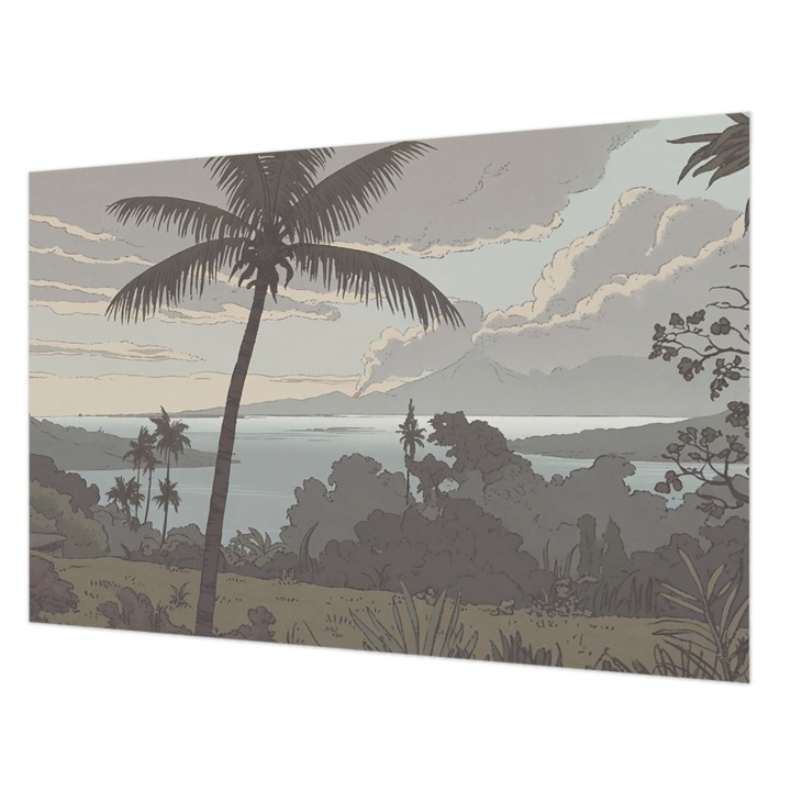 Dekor Tapéta, Wallfluent, Egzotikus táj, Szürke, 104 x 70 cm, Nem Szőtt, Modern Dizájn, 010100060020000284963