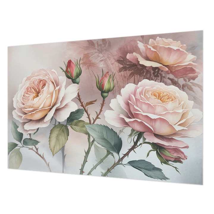 Tapéta Falra, Wallfluent, Pasztell rózsák, Rózsaszín, 104 x 70 cm, Vlies, Élénk Színek, 010100060020000284985