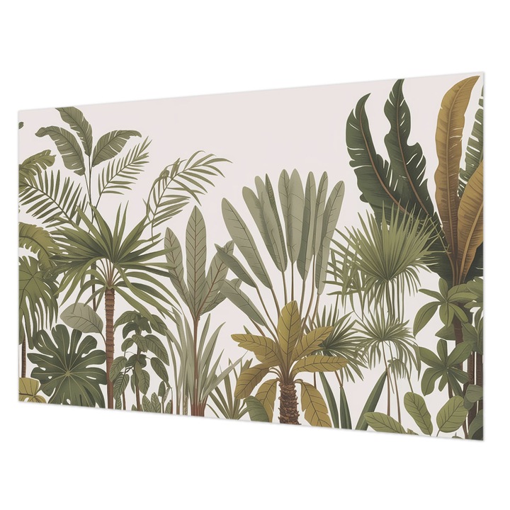 Dekor Tapéta, Wallfluent, Egzotikus levelek, Zöld, 104 x 70 cm, Vlies, Erős Ragasztó, 010100060020000284964