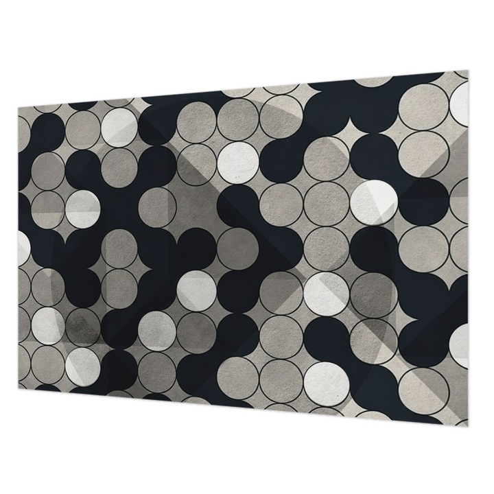 Tapéta Falra, Wallfluent, Geometriai körök, Fekete, 104 x 70 cm, Nem Szőtt, Öko, 010100060020000284983