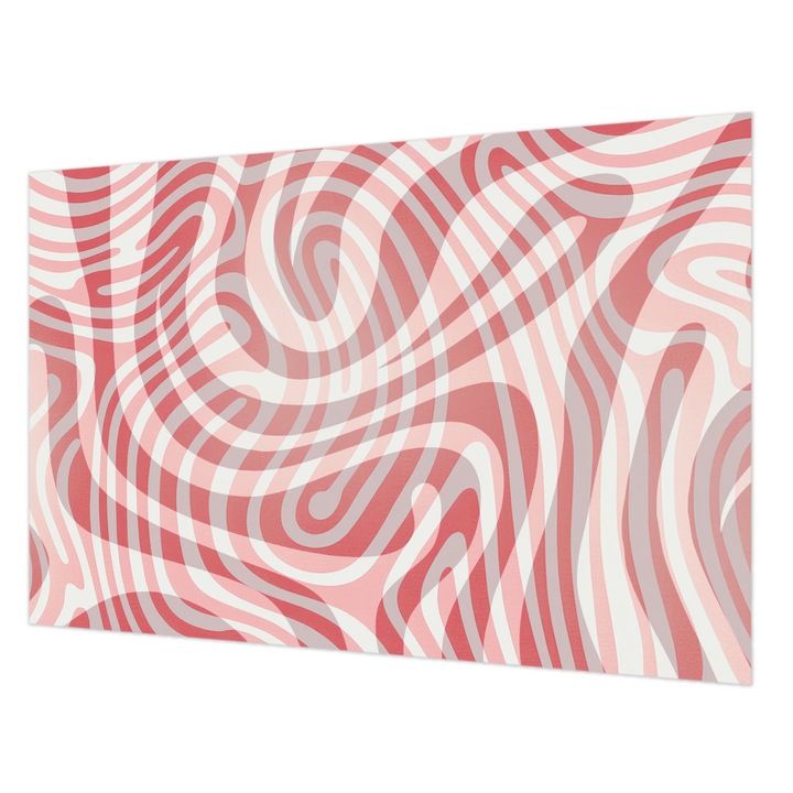 Tapéta Falra, Wallfluent, Hullámos vonalak, Piros, 104 x 70 cm, Vlies, Nappaliba, Szobába, 010100060020000285007