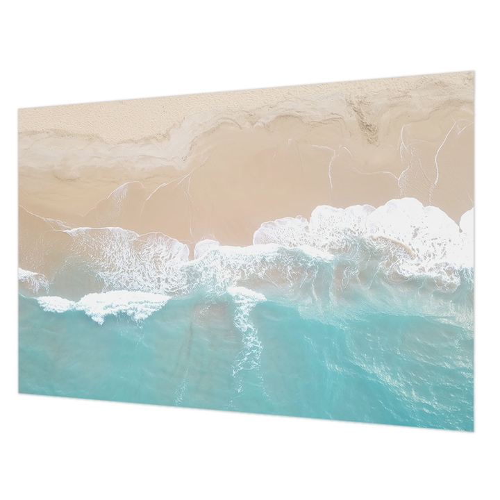 Tapéta Vlies Fali Dekoráció, Wallfluent, Tomboló hullámok, Bézs, 104 x 70 cm, Nem Szőtt, Nappaliba, Szobába, 010100060020000285060