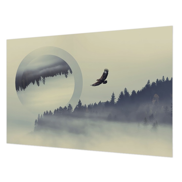 Dekor Tapéta, Wallfluent, Erdő táj, Szürke, 104 x 70 cm, Vlies, Stílusos, 010100060020000285065