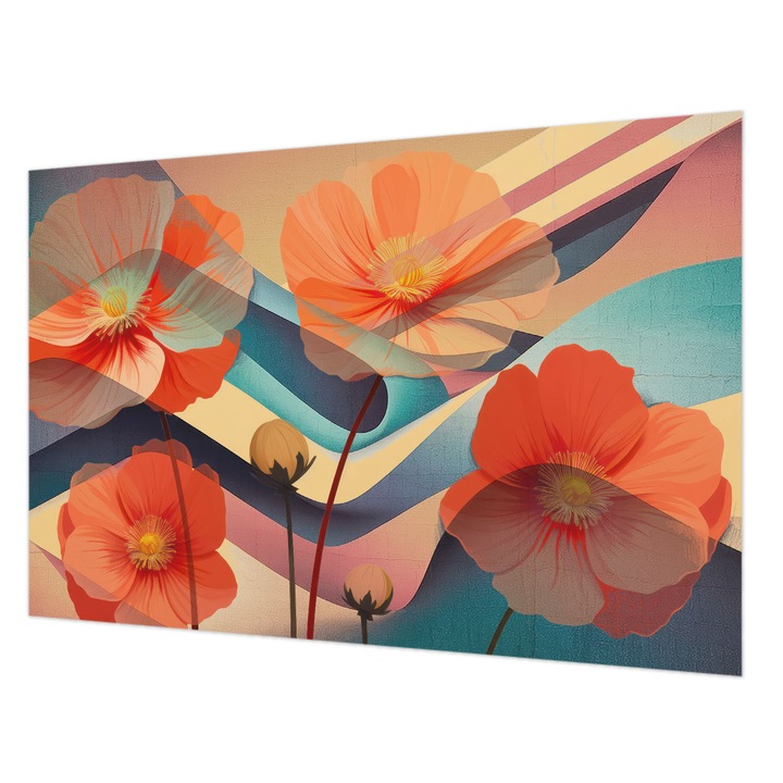 Dekor Tapéta, Wallfluent, Az érzékek virágai, Narancssárga, 104 x 70 cm, Nem Szőtt, Erős Ragasztó, 010100060020000285079