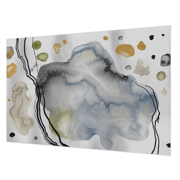 Fotótapéta Falra, Wallfluent, Absztrakt akvarell, Szürke, 104 x 70 cm, Nem Szőtt, Klasszikus, 010100060020000285146