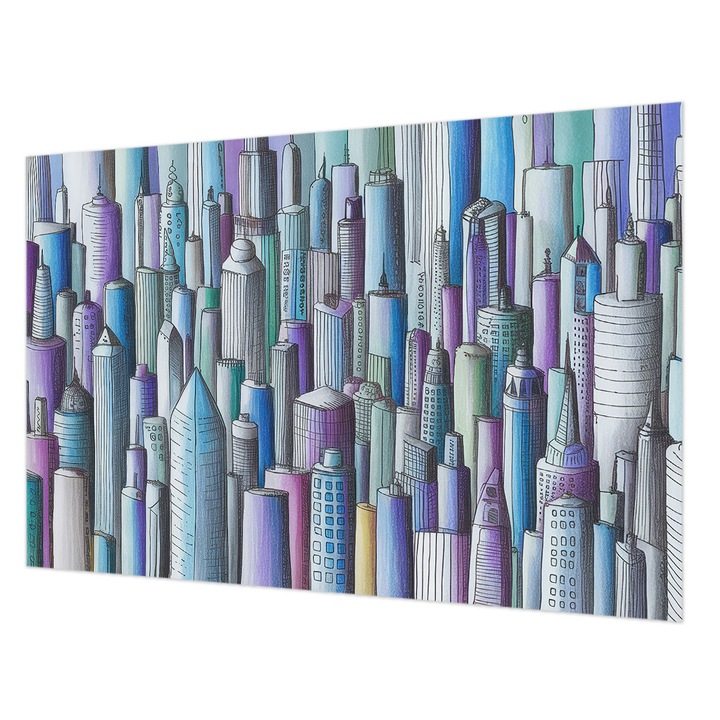 Tapet Vlies De Perete, Wallfluent, Zgarie-nori ai orasului, Negru, 104 x 70 cm, Decorativ, Pentru Dormitor, Bucatarie, 010100060020000285163