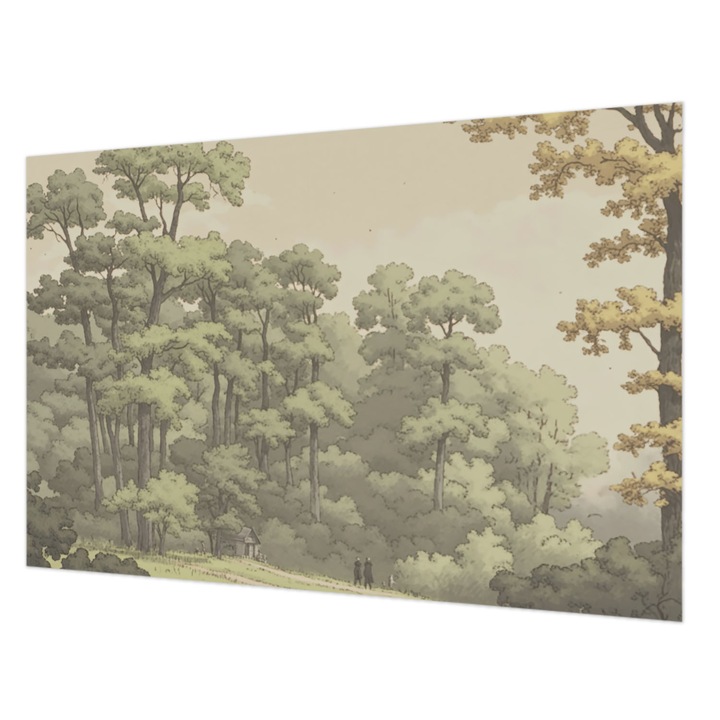 Tapéta Vlies Fali Dekoráció, Wallfluent, Erdei idill, Zöld, 104 x 70 cm, Nem Szőtt, Erős Ragasztó, 010100060020000285168