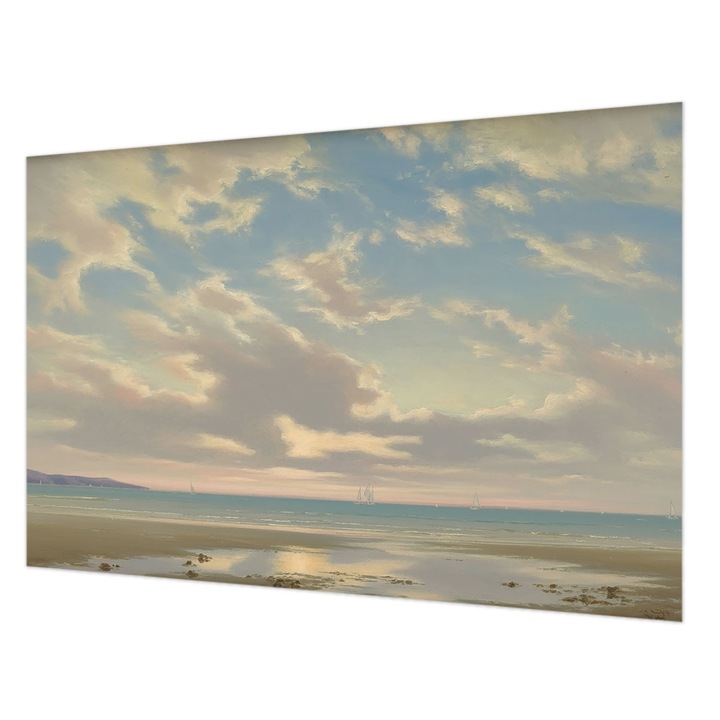 Tapéta Vlies Fali Dekoráció, Wallfluent, Egy csendes part, Kék, 104 x 70 cm, Nem Szőtt, Klasszikus, 010100060020000285172