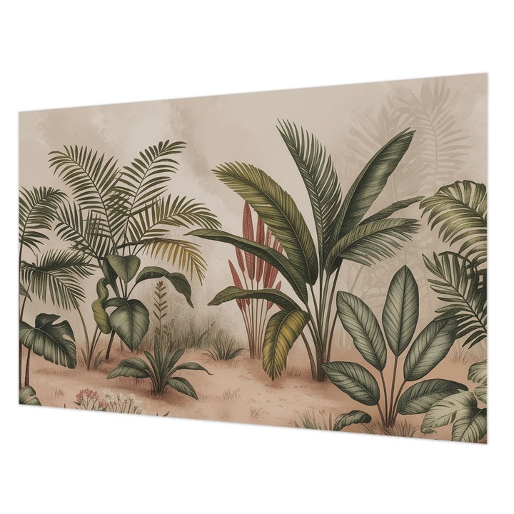 Tapéta Vlies Fali Dekoráció, Wallfluent, Növényi motívum, Zöld, 104 x 70 cm, Nem Szőtt, Stílusos, 010100060020000285152