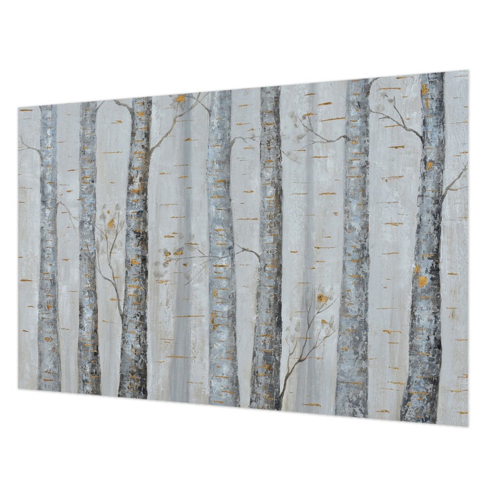 Tapéta Falra, Wallfluent, Nyírfák, Szürke, 104 x 70 cm, Vlies, Fali Dekoráció, 010100060020000285222