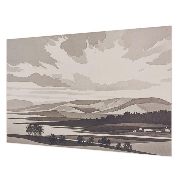 Dekor Tapéta, Wallfluent, Egy békés táj, Szürke, 104 x 70 cm, Vlies, Modern Belsőépítészeti Dekoráció, 010100060020000285185