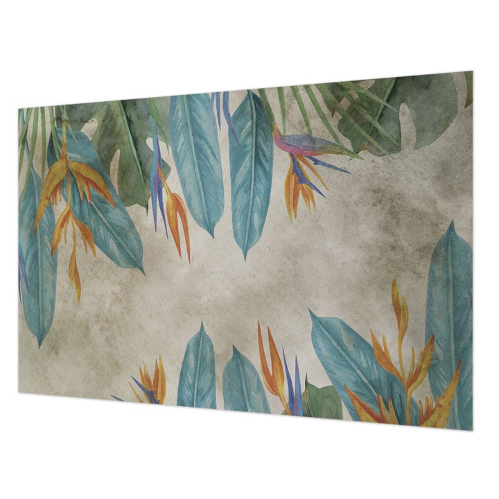 Dekor Tapéta, Wallfluent, Trópusi virágok, Kék, 104 x 70 cm, Vlies, Klasszikus, 010100060020000285262