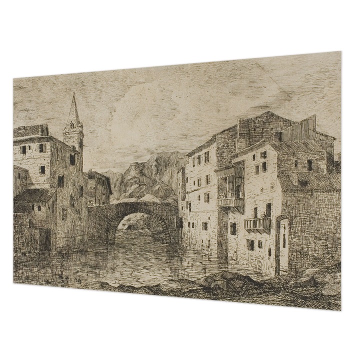 Tapet Vlies De Perete, Wallfluent, Panorama a orasului, Gri, 104 x 70 cm, Decorativ, Culoare Intensa, 010100060020000285282