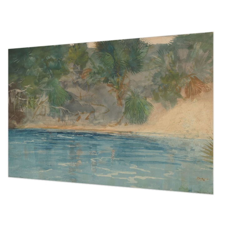 Tapéta Falra, Wallfluent, Trópusi part, Zöld, 104 x 70 cm, Nem Szőtt, Modern Dizájn, 010100060020000285288