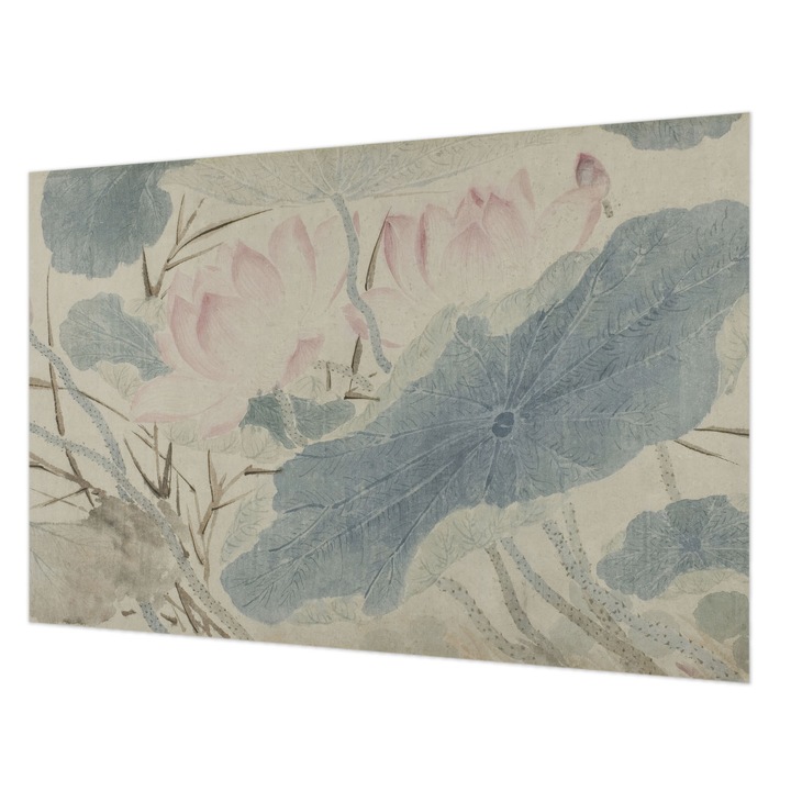 Tapéta Falra, Wallfluent, Lótuszlevelek, Szürke, 104 x 70 cm, Nem Szőtt, Élénk Színek, 010100060020000285283