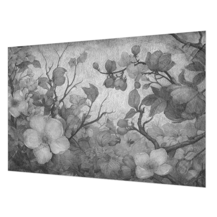 Fotótapéta Falra, Wallfluent, Virágág, Fekete és fehér, 104 x 70 cm, Nem Szőtt, Élénk Színek, 010100060020000285312