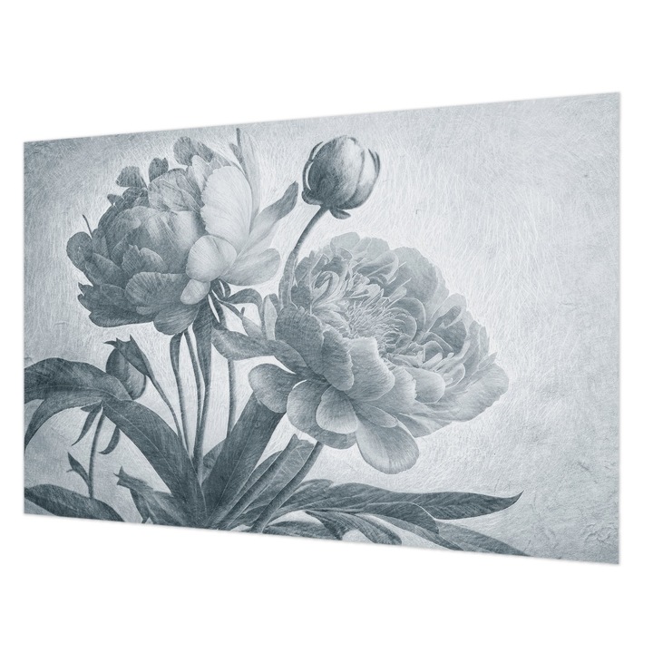 Tapéta Vlies Fali Dekoráció, Wallfluent, Virágos elegancia, Szürke, 104 x 70 cm, Nem Szőtt, Modern Belsőépítészeti Dekoráció, 010100060020000285342