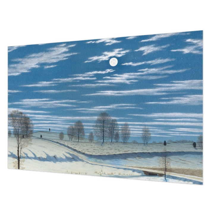 Tapéta Vlies Fali Dekoráció, Wallfluent, Téli táj, Kék, 104 x 70 cm, Nem Szőtt, Klasszikus, 010100060020000285350