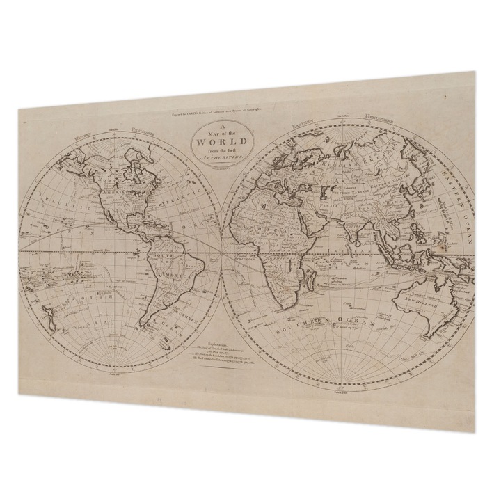 Dekor Tapéta, Wallfluent, Régi térkép, Fekete, 104 x 70 cm, Nem Szőtt, Modern Belsőépítészeti Dekoráció, 010100060020000285367