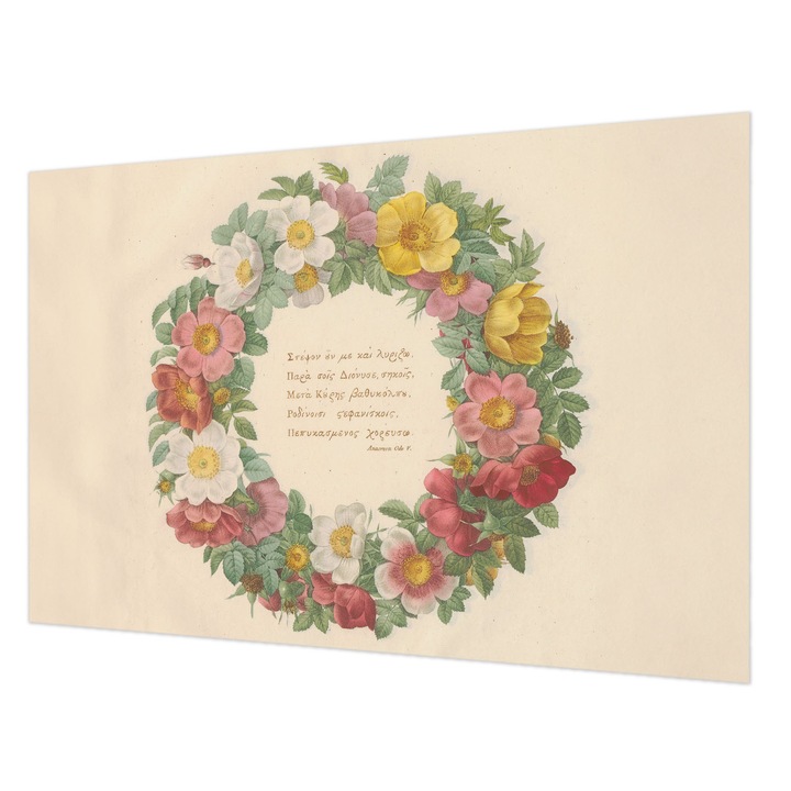 Dekor Tapéta, Wallfluent, Virágkoszorú, Szürke, 104 x 70 cm, Nem Szőtt, Dekoráció, 010100060020000285382