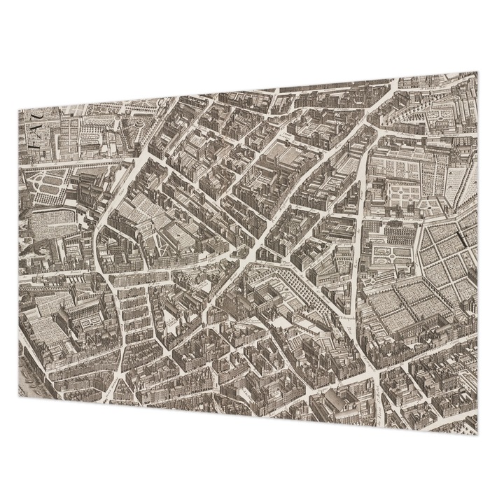 Tapéta Falra, Wallfluent, Városi labirintus, Barna, 104 x 70 cm, Vlies, Modern Dizájn, 010100060020000285403