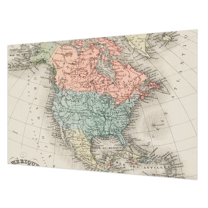 Fotótapéta Falra, Wallfluent, Történelmi térkép, Barna, 104 x 70 cm, Nem Szőtt, Könnyen Felszerelhető, 010100060020000285429