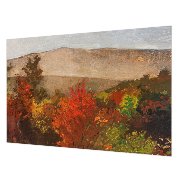 Tapéta Vlies Fali Dekoráció, Wallfluent, Őszi panoráma, Piros, 104 x 70 cm, Nem Szőtt, Előszobába, Hálószobába, 010100060020000285460