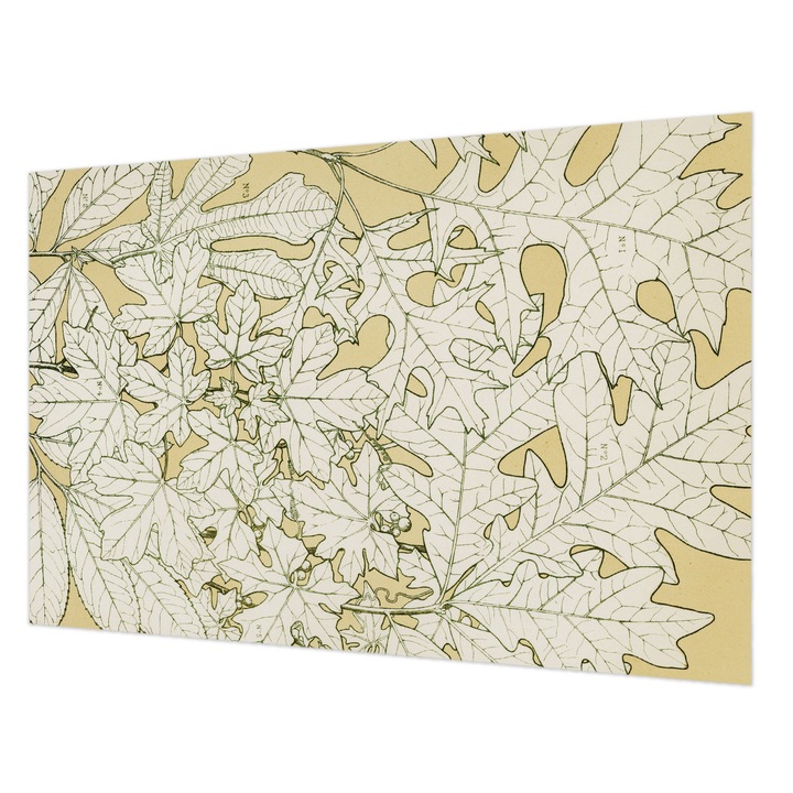 Dekor Tapéta, Wallfluent, Fa levelek, Sárga, 104 x 70 cm, Vlies, Nappaliba, Szobába, 010100060020000285487