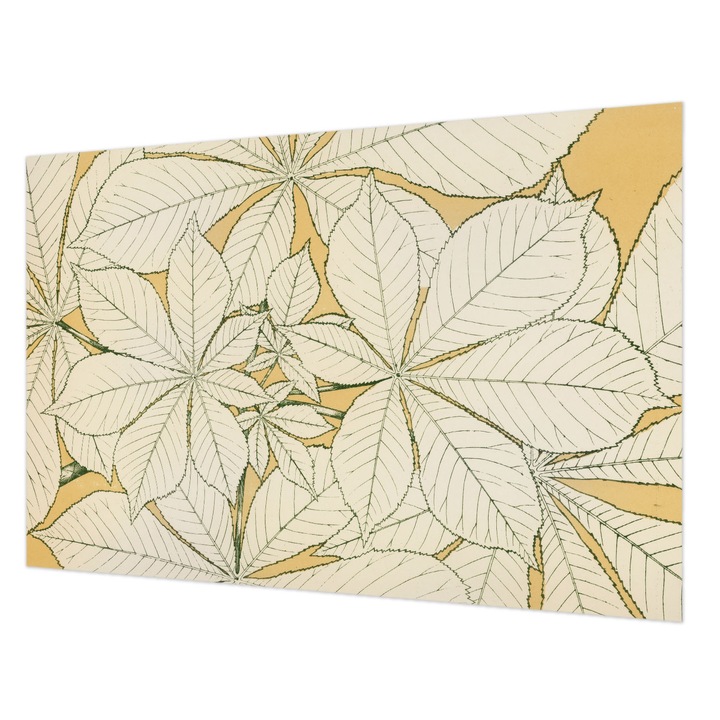 Dekor Tapéta, Wallfluent, Gesztenye levelek, Bézs, 104 x 70 cm, Nem Szőtt, Nappaliba, Szobába, 010100060020000285486